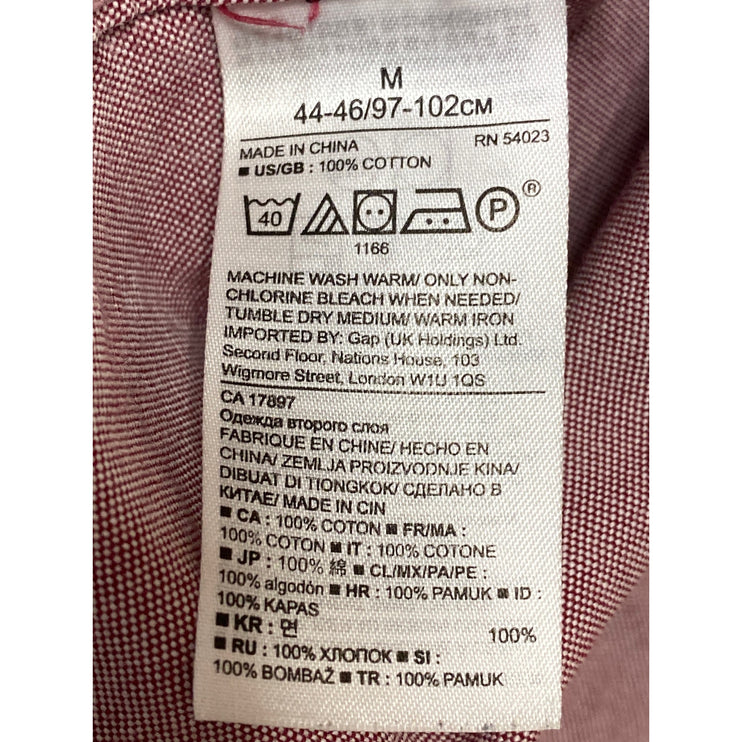 Banana Republic Men's Red Grant Fit Oxford Long Sleeve Button Down Shirt Top M