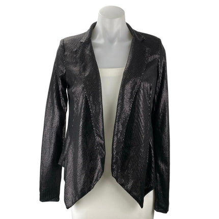 Buffalo David Bitton Women's Black Long Sleeve Sequin Blazer Coat Jacket Size XS