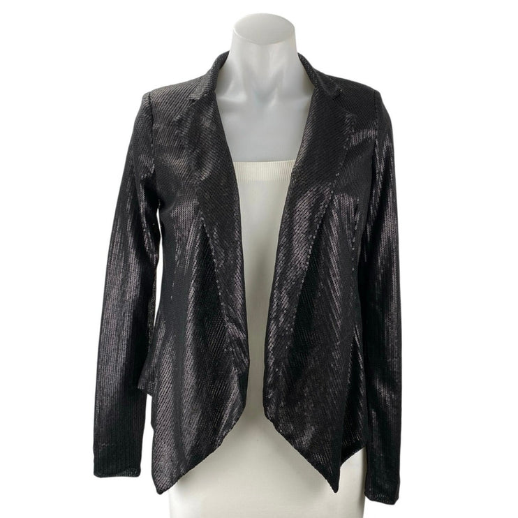 Buffalo David Bitton Women's Black Long Sleeve Sequin Blazer Coat Jacket Size XS