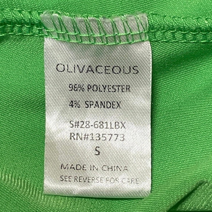 Olivaceous Green Halter Plunging Open Back One Piece Swimsuit Swimwear Size S
