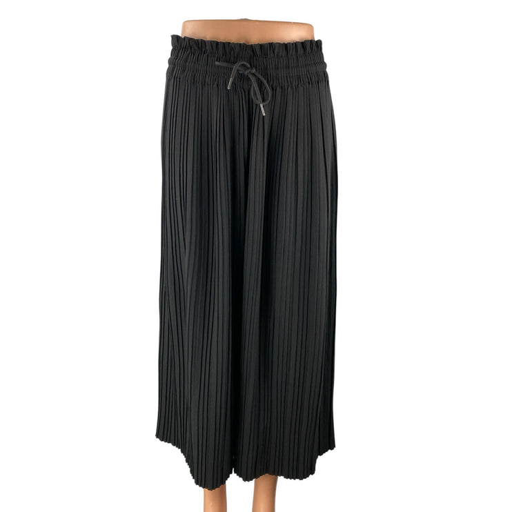 Rachel Zoe Women's Black Plisse Flowy Palazzo Wide Leg Trousers Square Pants S