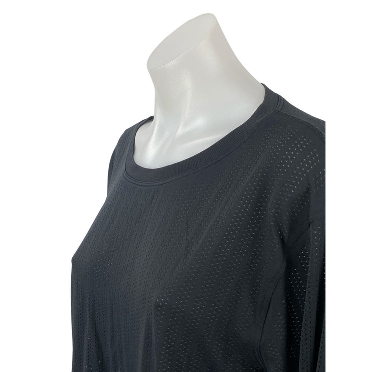 Lululemon Black Crew Neck Long Sleeve Yoga Athletic Activewear T-Shirt Top Sz 14