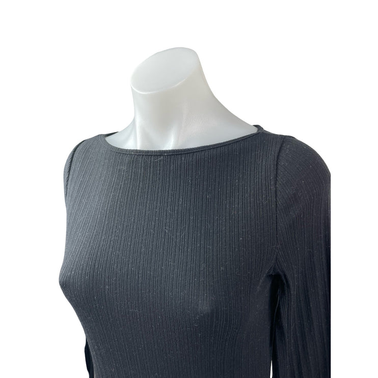 Madewell Women's Ribbed Knit Boat Neck Long Sleeve Sweater Blouse Top Size S