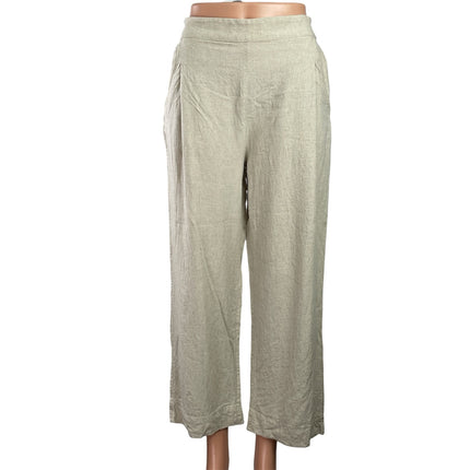 Madewell Women's Cream Linen High Waisted Pleated Wide Leg Trousers Pants Sz 00