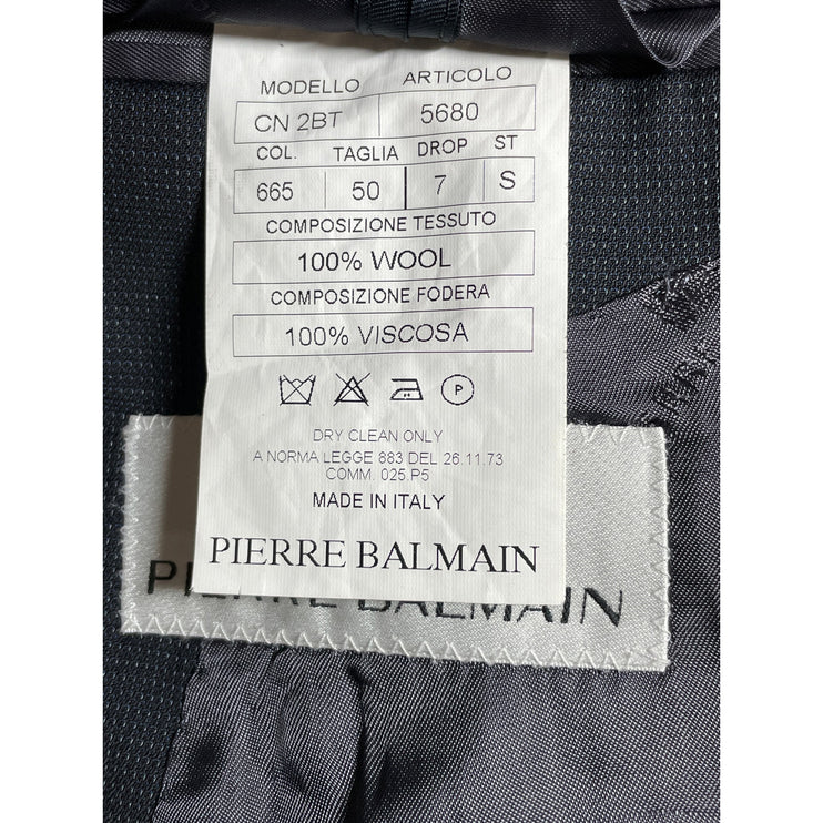 Pierre Balmain 100% Wool Men's Notched Collar Long Sleeve Blazer Coat Jacket S