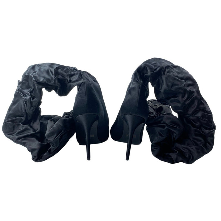 Kendall + Kylie Black Faux Suede Ruched Heeled Pointed Toe Over the Knee Boots 8