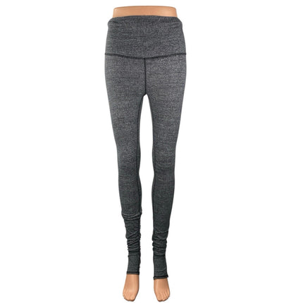 Lululemon Women's Black Gray Mid Rise Yoga Workout Athletic Leggings Pants Sz 6
