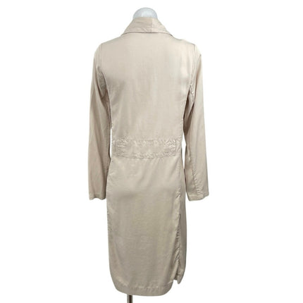 Glassons Beige Waterfall Drape Open Long Sleeve Cardigan Trench Coat Jacket Sz M