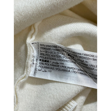 MNG Mango Women's Cream Ivory Long Sleeve Mock Neck Knit Sweater Top Size L