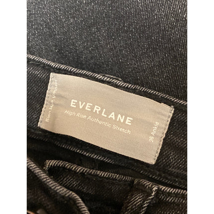 Everlane High Rise Authentic Stretch Black Button Fly Skinny Denim Jeans Size 26