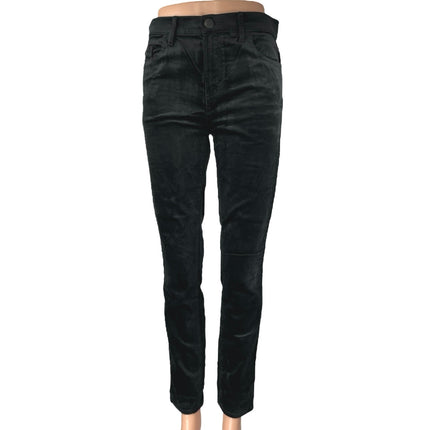 Ann Taylor Loft Black High Rise Velvet Velour Straight Denim Jeans Pants Size 26
