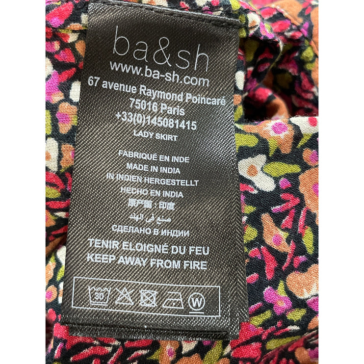 BA&SH Sena Multicolor Floral High Rise Asymmetrical Midi Wrap A-Line Skirt Sz 1