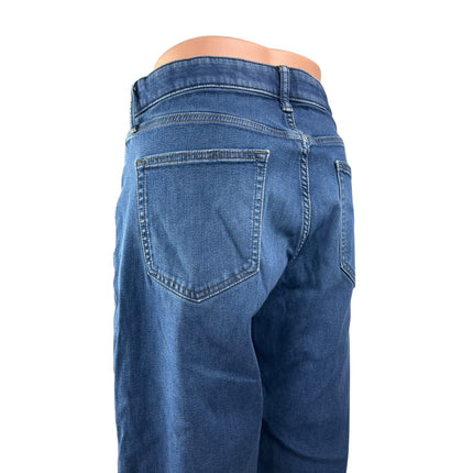 Uniqlo Women's Blue High Waisted Medium Wash Straight Leg Denim Jeans Size L