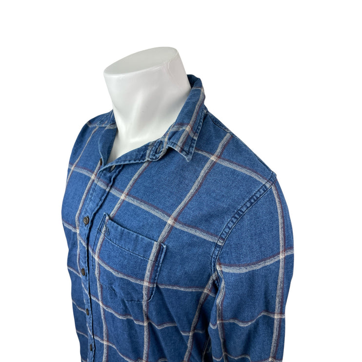 Abercrombie & Fitch Muscle Men's Blue Long Sleeve Button Down Shirt Top Size M