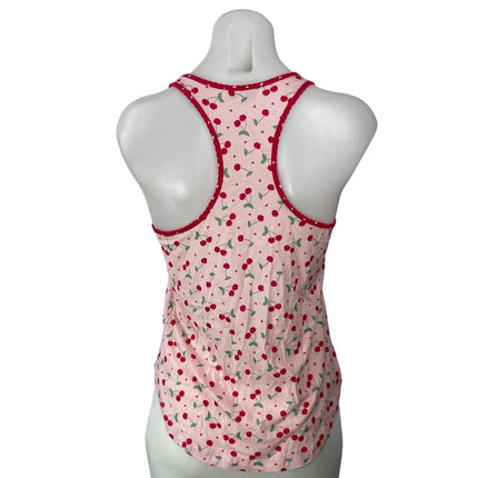 Bundle of 2 PJ Salvage Red Pink Hearts Cherry Racerback Tank Sleepwear Size S