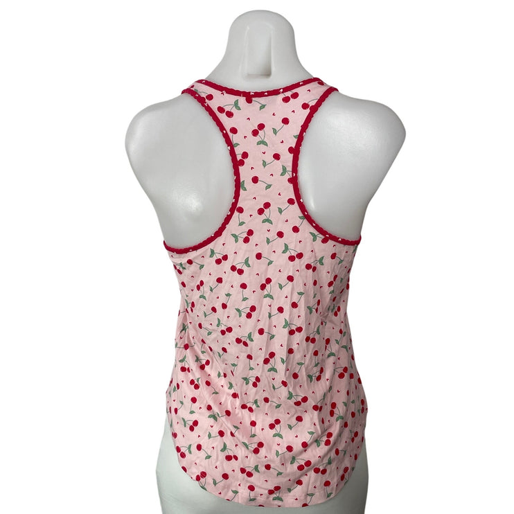 Bundle of 2 PJ Salvage Red Pink Hearts Cherry Racerback Tank Sleepwear Size S
