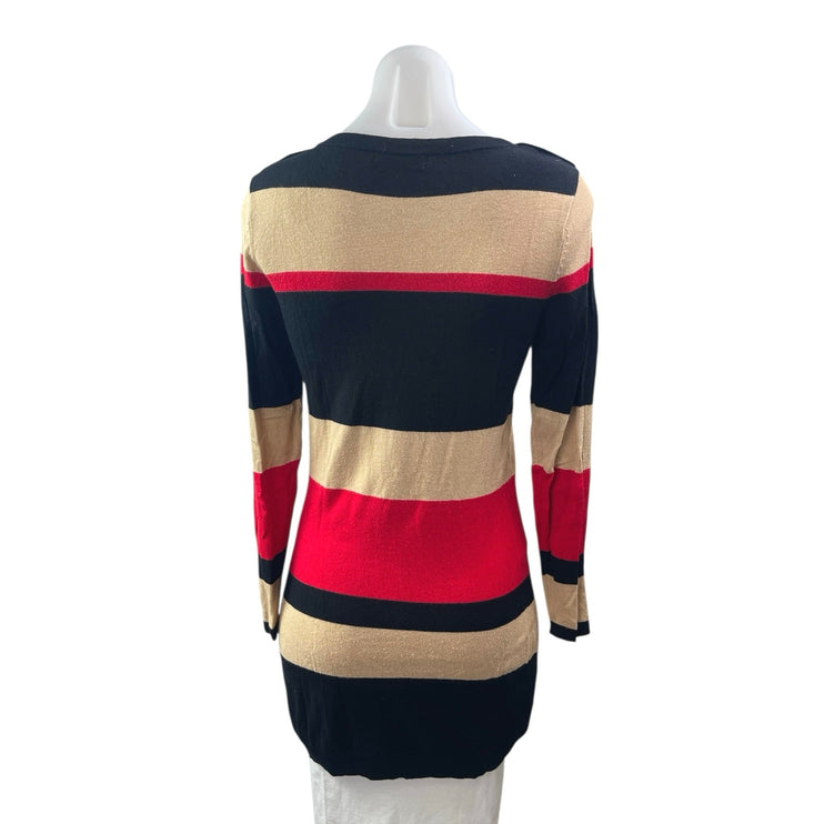 Marks & Spencer Multicolor Knit Striped Long Sleeve Mini Bodycon Sweater Dress S
