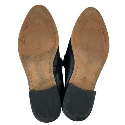 Sam Edelman Lewellyn Black Studded Leather Almond Toe Flats Loafer Mules Size 7