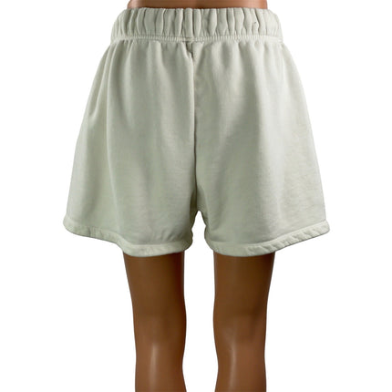 Set Active Women's White High Rise Drawstring Lounge Mini Workout Shorts Size S