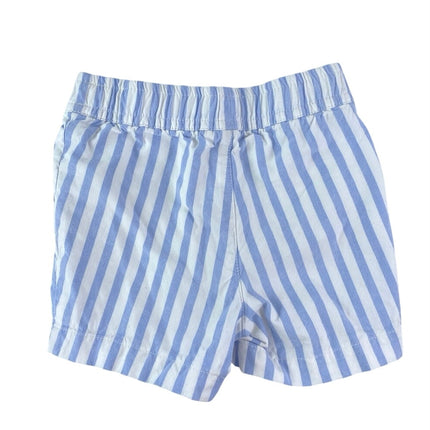 Janie & Jack Striped Cabana Baby Blue White Button Down Matching Set Size 6-12M