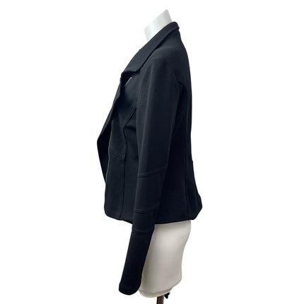 Express Women;s Black Long Sleeve Asymmetric Zip Textured Moto Biker Jacket L