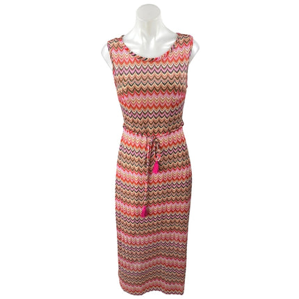 Anthropologie En Saison Multicolor Striped Abstract Sleeveless Blouson Dress M