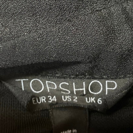 Topshop Women's Black Long Sleeve Button Front Sheath Mini Shirt Dress Size S