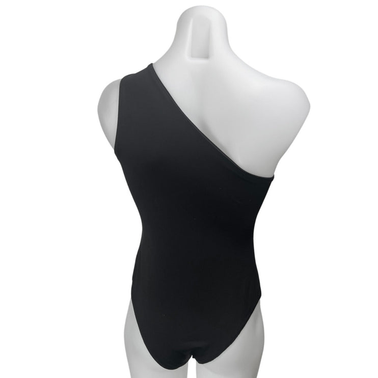 White Fox Black Sleeveless One Shoulder Cutout Cami Camisole Bodysuit Tank Top M