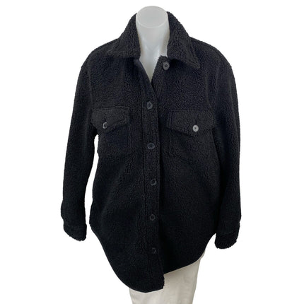 Aritzia Wilfred Free Ganna Black Long Sleeve Button Down Shacket Coat Jacket S