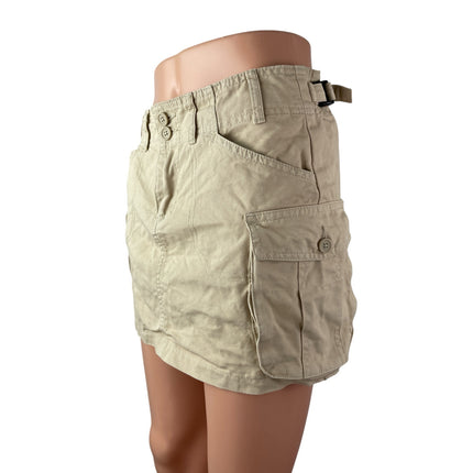 Brandy Melville Women's Khaki High Waisted Mini Straight Cargo Skort Skirt 2-4