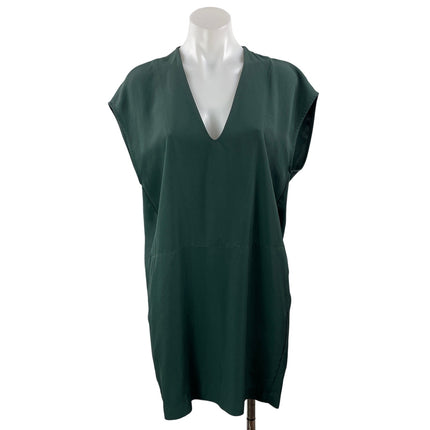 Everlane Women's Green Short Sleeve V Neck Shift T Shirt Mini Dress Size 0