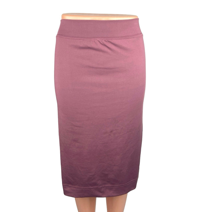 Kikiriki Pink Pull On Elastic Waist Stretch High Waist Straight Midi Skirt Sz S