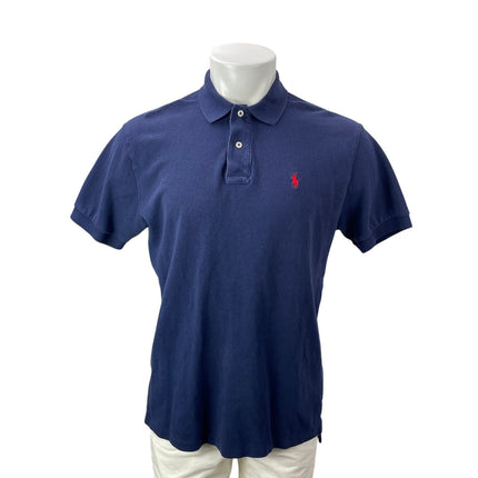 Polo Ralph Lauren Mens Navy Blue Short Sleeves Embroidered Logo Polo Shirt Top M