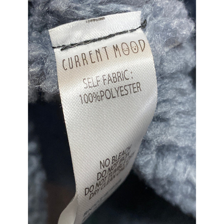 Current Mood Whole Lotta Love Black Faux Suede Sherpa Trench Coat Jacket Size XS