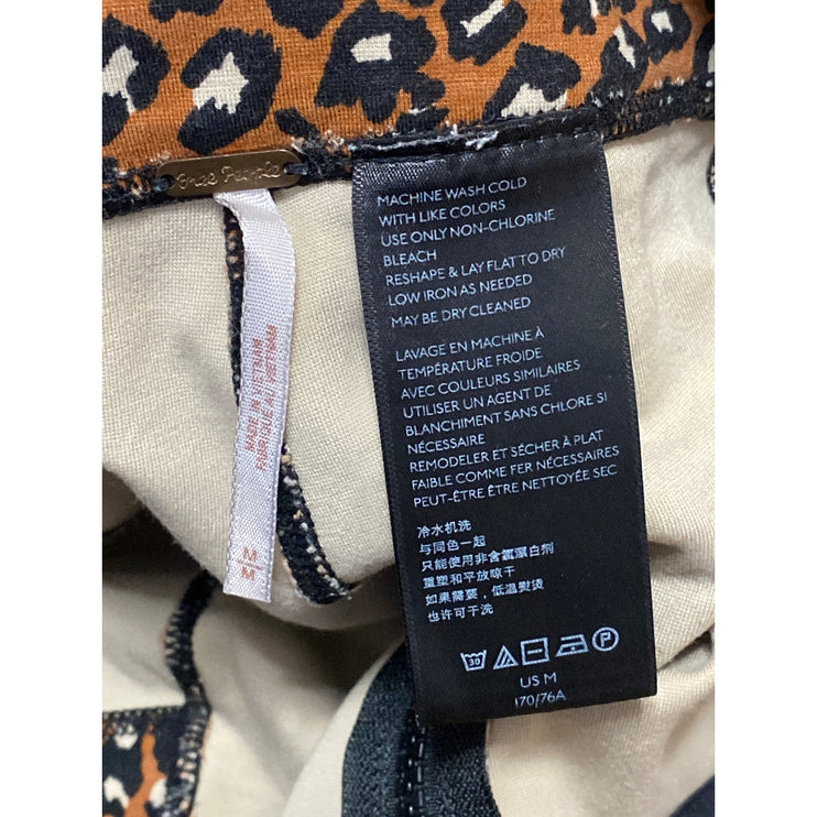 Free People Lucky Strike Women's Brown Leopard Print High Waist Biker Shorts M