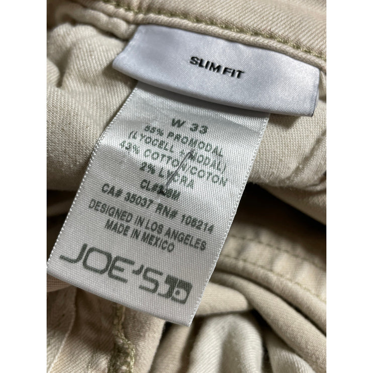 Joe's Mens Beige High Rise Slim Chino Khaki Skinny Straight Denim Jeans Pants 33