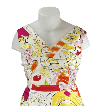 Danny & Nicole Womens Multicolor Printed Sleeveless V-neck Mini A-line Dress 10