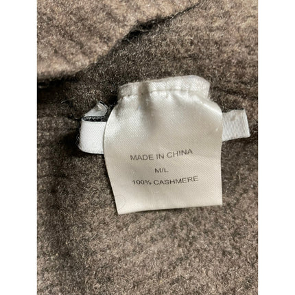 Quince Women's Brown 100% Cashmere Ribbed Knit Winter Snow Bonnet Beanie M/L