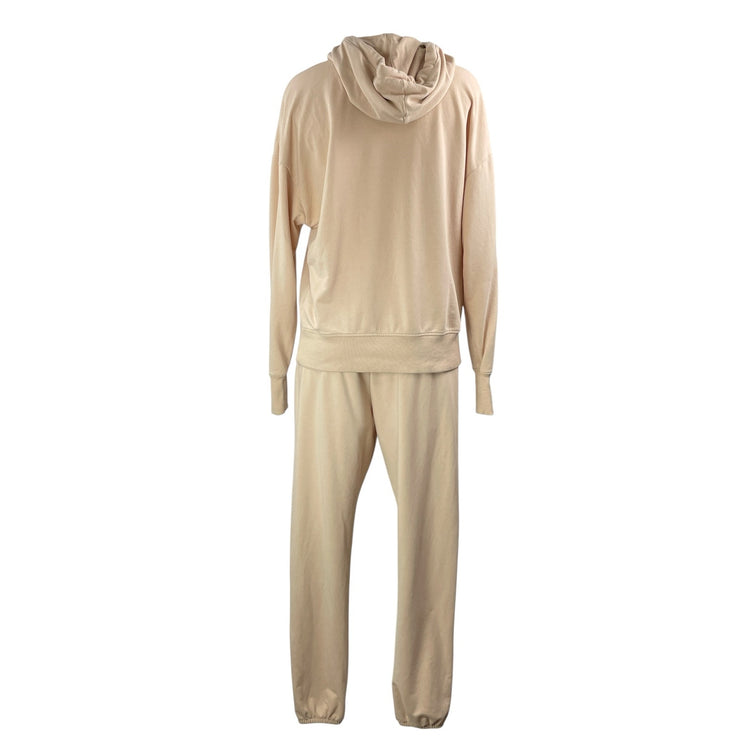 Sundays Beige Oversized Pullover Hoodie Hooded Jogger Lounge Pant Sets Size 1