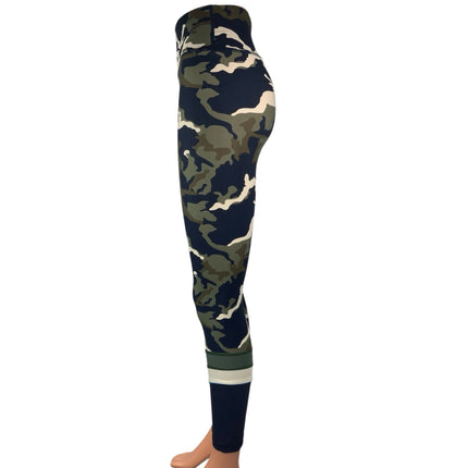 The Upside Navy Green Camo Camouflage High Waist Workout Ankle Leggings Pants 6