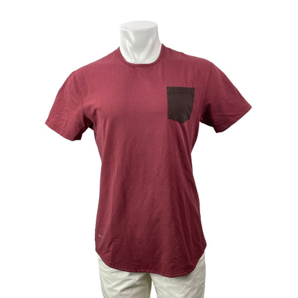 BYLT Basics Men's Red Maroon Short Sleeves Pocket Drop Cut Tee T-shirt Top Sz M
