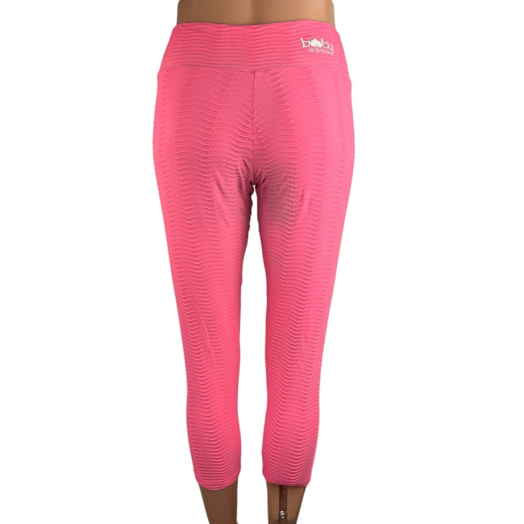 Booty by Brabants Women's Pink Mid Rise Pull On Athletic Yoga Leggings Size S