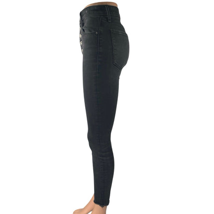 Abercrombie & Fitch Black Super Skinny High Rise Button Fly Denim Jeans Pants 26