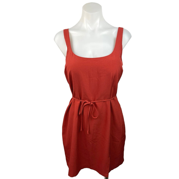 Abercrombie & Fitch Red Square Neck Back Zipper Fit & Flare Mini Dress Size M