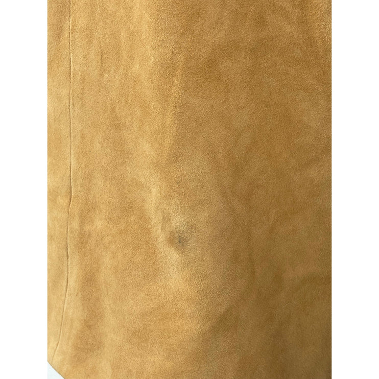 Reformation x Veda Women's Tan 100% Leather Suede Button Up Coat Jacket Size S