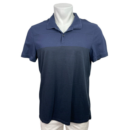 Calvin Klein Men's Navy Blue Black Striped Short Sleeve Golf Polo Shirt Top XL