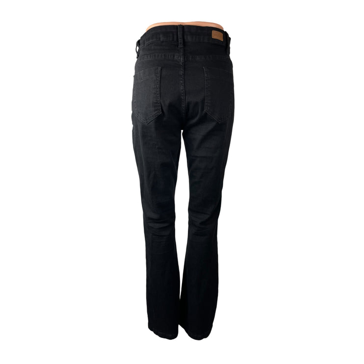 Roswear Women's Black High Waisted Slim Fit Flared Bootcut Denim Jeans Size M