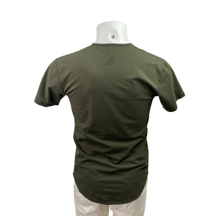 BYLT Men's Green Crew Neck Curve Hem Basic Short Sleeve T Shirt Tee Top Size L