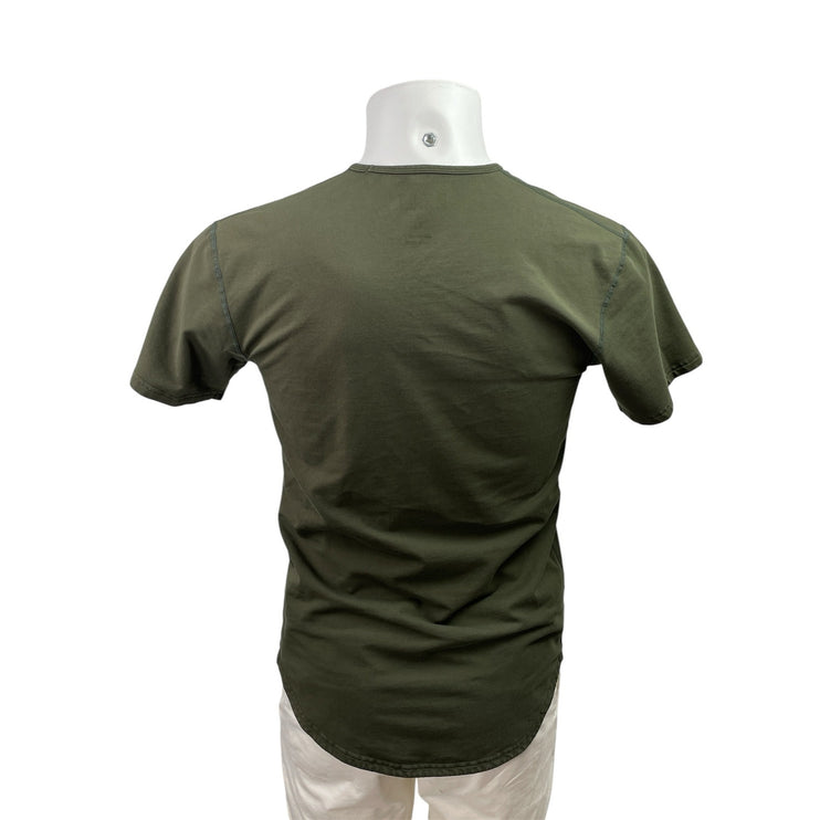 BYLT Men's Green Crew Neck Curve Hem Basic Short Sleeve T Shirt Tee Top Size L