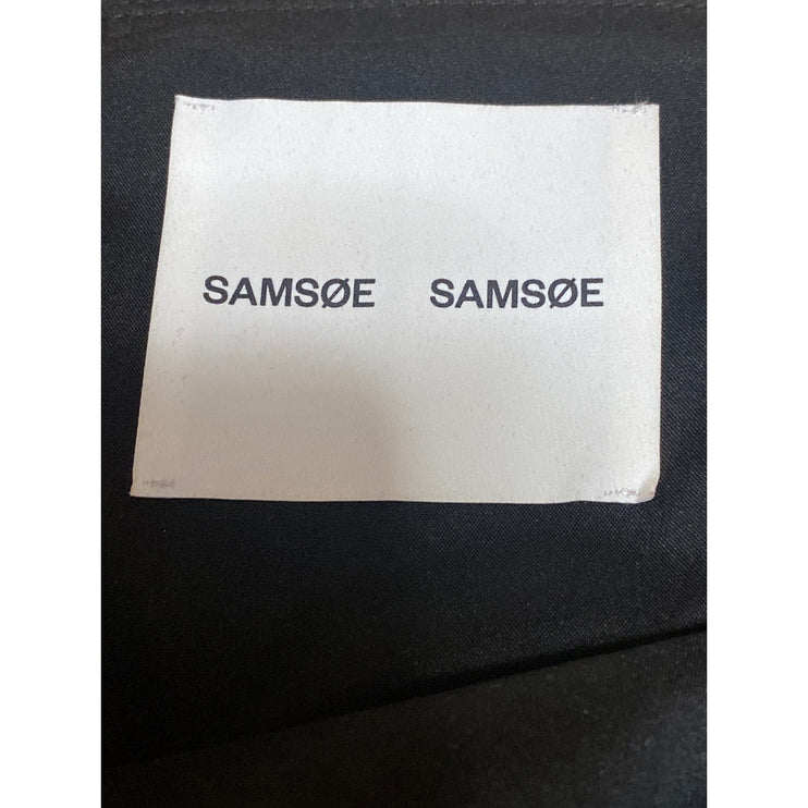 Samsoe Womens Black Pinstripe Square Neck Sleeveless Crop Cami Blouse Tank Top M